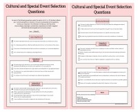 Cultural and Events Selection Questions