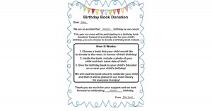 Free Birthday Book Donation Letter To Parents