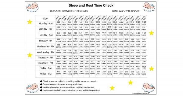 sleep chart template