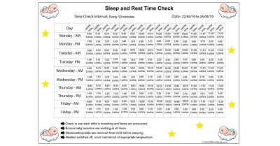 Sleep and Rest Time Check Template