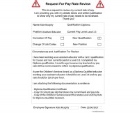 Request For Pay Rate Review
