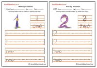 Writing Numbers - Cartoon Theme