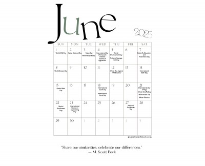 June Calendar of Events 2025