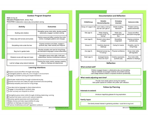Outdoor Program Snapshot