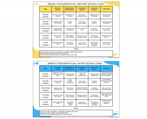 OSHC Weekly Program Plan