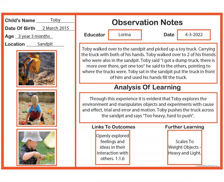 Observation Notes Template