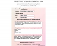 Educator Of The Month Nomination Form