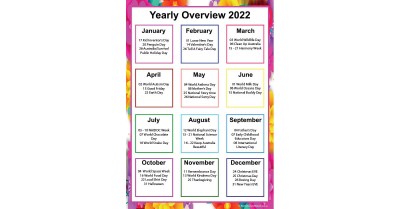 Free 2022 Yearly Calendar Template
