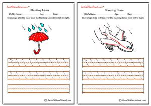 Slanting Lines Worksheets - Left to Right