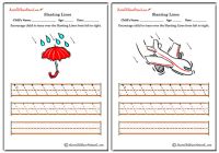 Slanting Lines Worksheets - Left to Right