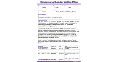 Educational Leader Action Plan Template