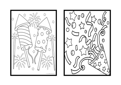 New Year Colouring Pages