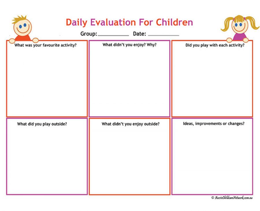 Daily Evaluation For Children - Aussie Childcare Network