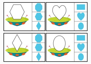 Spaceship Shape Cards
