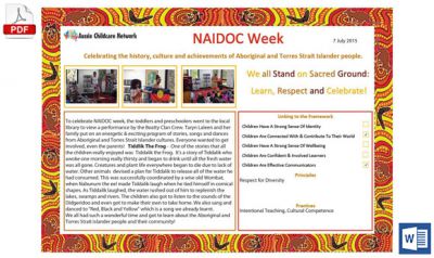 NAIDOC Week Learning Story Template - Aussie Childcare Network