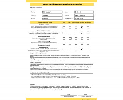 Cert 3 Qualified Performance Review