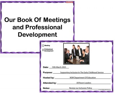 Our Book Of Meetings and Professional Development
