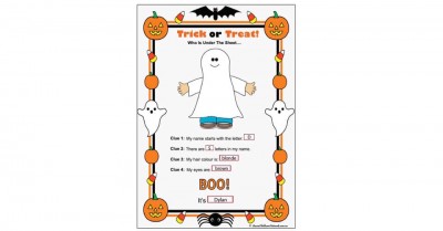 FREE Trick Or Treat Halloween Template - Use The Clues To Guess Who Is Hiding Under The Sheet
