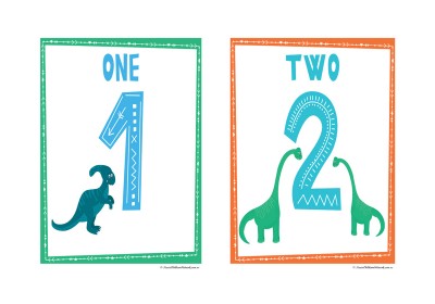Dinosaur Number Posters