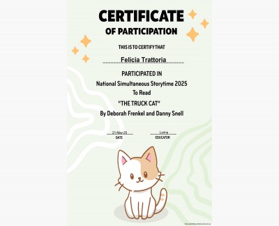 National Simultaneous Storytime 2025 Participation Certificate