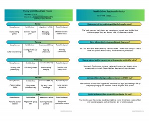 Weekly School Readiness Planner