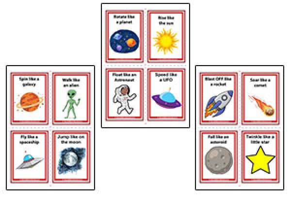 Space Gross Motor Movement Cards