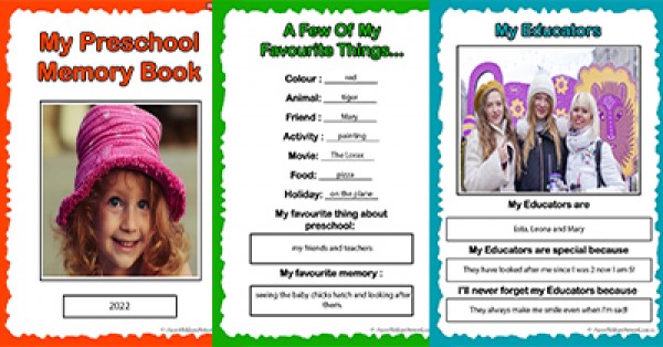 My Preschool Memory Book: Celebrating the Journey to Kindergarten