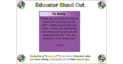 Educator Shout Out Template