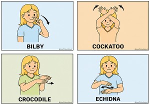 Australian Animals In Auslan Posters