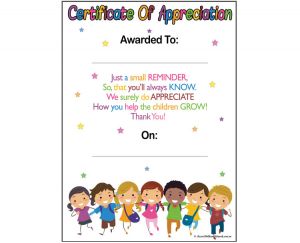 Educator&#039;s Certificate Of Appreciation