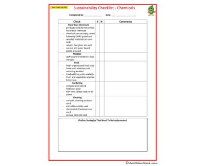 Sustainability Checklist - Chemicals