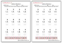 Single Digit Simple Addition Worksheets