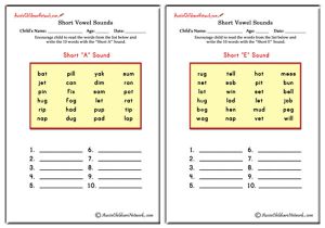 Writing Words with Short Vowel Sounds