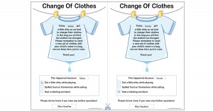 Change Of Clothes Template - Form For Parents