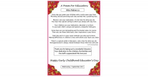 A Poem For Educators -  For Early Childhood Educator&#039;s Day