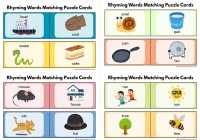Rhyming Words Matching Puzzle Cards