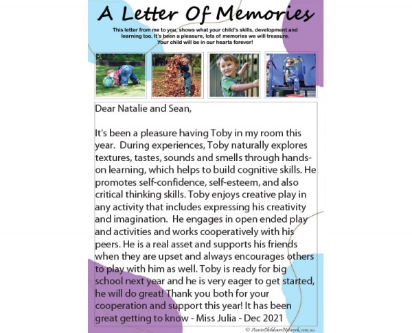 A Letter Of Memories