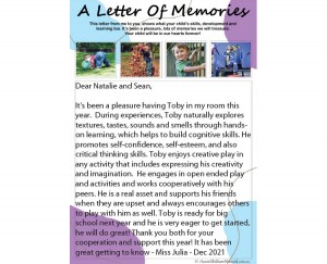 A Letter Of Memories