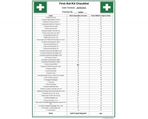 First Aid Checklist