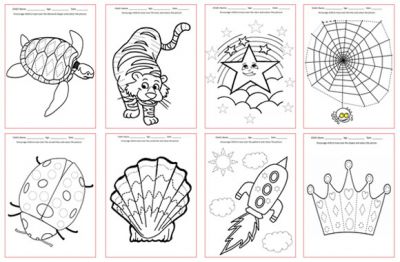 Tracing Pictures - Pre Writing Skills Worksheets