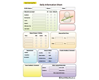 Child Daily Information Sheet