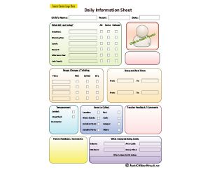 Child Daily Information Sheet