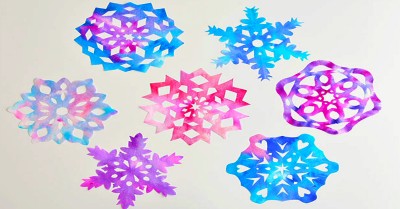 Coffee Filter Snowflakes