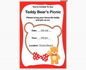 Teddy Bears Picnic Day Invitation