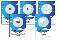 Countries On The Globe Posters