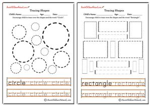 Tracing Shapes Worksheets