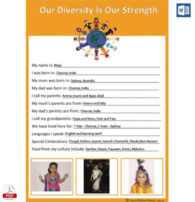 Harmony Day Template - Parent Input Form
