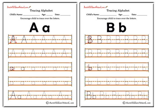 printable k pre worksheet for Tracing Aussie  Alphabet  Childcare Network Worksheets