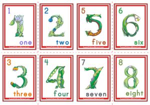 Number Flashcards - Flowers Theme