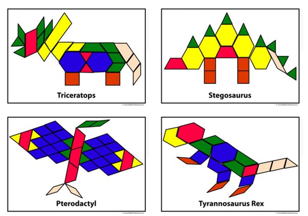 Dino patterns for preschool, Dinosaurs [pattern]